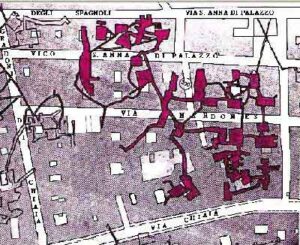 Mappa cavità sotterranee tra via Chiaia e Gradoni di Chiaia